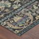5' X 8' Black And Charcoal Floral Washable Indoor Outdoor Area Rug