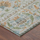 10' X 14' Silver And Brown Floral Washable Indoor Outdoor Area Rug