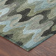 5' X 8' Green And Olive Green Abstract Washable Indoor Outdoor Area Rug