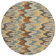 8' Gold And Wheat Round Abstract Washable Indoor Outdoor Area Rug