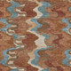 3' X 5' Orange And Teal Blue Abstract Washable Indoor Outdoor Area Rug