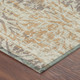5' X 8' Beige And Copper Damask Washable Indoor Outdoor Area Rug