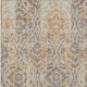 8' X 10' Beige And Copper Damask Washable Indoor Outdoor Area Rug