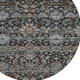 8' Black And Charcoal Round Floral Medallion Washable Indoor Outdoor Area Rug