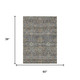 3' X 5' Gray And Silver Floral Medallion Washable Indoor Outdoor Area Rug