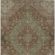 9' X 12' Chocolate And Olive Green Medallion Washable Indoor Outdoor Area Rug