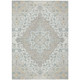 9' X 12' Ivory And Taupe Medallion Washable Indoor Outdoor Area Rug
