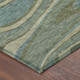 8' Green And Sage Round Abstract Washable Indoor Outdoor Area Rug
