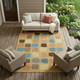 8' X 10' Gold And Copper Geometric Washable Indoor Outdoor Area Rug