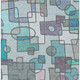 10' X 14' Teal Blue And Plum Geometric Washable Indoor Outdoor Area Rug