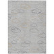 8' X 10' Silver And Beige Abstract Washable Indoor Outdoor Area Rug
