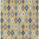 5' X 8' Gold And Teal Blue Aztec Washable Indoor Outdoor Area Rug