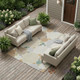 9' X 12' Beige And Gray Geometric Washable Indoor Outdoor Area Rug