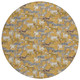 8' Gold And Beige Round Horse Washable Indoor Outdoor Area Rug