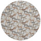 8' Silver And Gray Round Horse Washable Indoor Outdoor Area Rug