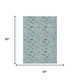 5' X 8' Sky Blue And Beige Horse Washable Indoor Outdoor Area Rug