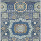 9' X 12' Navy Blue And Beige Oriental Washable Indoor Outdoor Area Rug