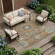 10' X 14' Orange And Copper Oriental Washable Indoor Outdoor Area Rug