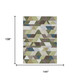 9' X 12' Olive Green And Beige Geometric Washable Indoor Outdoor Area Rug