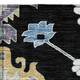 10' X 14' Black And Beige Oriental Washable Indoor Outdoor Area Rug