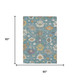 5' X 8' Teal Blue And Sage Oriental Washable Indoor Outdoor Area Rug