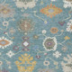 9' X 12' Teal Blue And Sage Oriental Washable Indoor Outdoor Area Rug