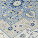 10' X 14' Navy Blue And Ivory Floral Medallion Washable Indoor Outdoor Area Rug