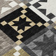 9' X 12' Black And Brown Patchwork Washable Indoor Outdoor Area Rug