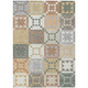 9' X 12' Ivory And Silver Patchwork Washable Indoor Outdoor Area Rug