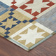 8' X 10' Red And Gold Patchwork Washable Indoor Outdoor Area Rug