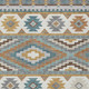 8' X 10' Gold And Teal Blue Southwestern Washable Indoor Outdoor Area Rug