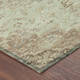 8' Sage And Brown Round Floral Medallion Washable Indoor Outdoor Area Rug