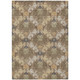 10' X 14' Brown And Taupe Damask Washable Indoor Outdoor Area Rug