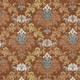 8' X 10' Orange And Gold Damask Washable Indoor Outdoor Area Rug
