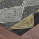 10' X 14' Black And Granite Gray Geometric Washable Indoor Outdoor Area Rug