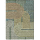 5' X 8' Green And Copper Geometric Washable Indoor Outdoor Area Rug