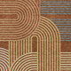 5' X 8' Orange And Copper Geometric Washable Indoor Outdoor Area Rug