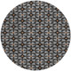 8' Black And Silver Round Geometric Washable Indoor Outdoor Area Rug