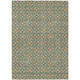 3' X 5' Green And Copper Geometric Washable Indoor Outdoor Area Rug