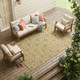 8' X 10' Gold And Copper Geometric Washable Indoor Outdoor Area Rug