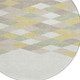 8' Ivory And Khaki Round Geometric Washable Indoor Outdoor Area Rug