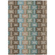 10' X 14' Brown And Chocolate Geometric Washable Indoor Outdoor Area Rug