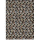 9' X 12' Black And Gray Botanical Leaves Washable Indoor Outdoor Area Rug