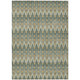 3' X 5' Green And Gold Geometric Washable Indoor Outdoor Area Rug