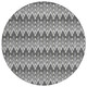 8' Charcoal And Black Round Geometric Washable Indoor Outdoor Area Rug
