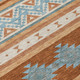 8' Orange And Copper Round Southwestern Washable Indoor Outdoor Area Rug
