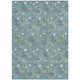 10' X 14' Teal Blue And Wheat Cactus Washable Indoor Outdoor Area Rug