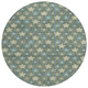 8' X 8' Green And Sage Round Floral Washable Indoor Outdoor Area Rug