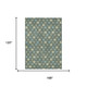 10' X 14' Green And Sage Floral Washable Indoor Outdoor Area Rug