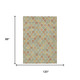 8' X 10' Green And Orange Floral Washable Indoor Outdoor Area Rug